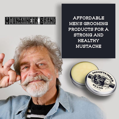 Mustache Wax for Men 100% Natural Beeswax/Plant Based Oils | Grooming Beard Moustache Wax Tin | Long-Lasting Hold | Smooth, Condition, Styling Balm | Citrus & Spice 2Oz