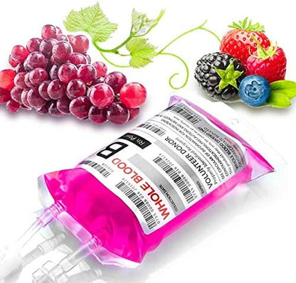 Blood Bags for Drinks, 10 IV Bags for Halloween Party Decoration, Reusable Drink Pouch for Live Blood of Theme Parties, Masquerade,Vampire,Zombie,Nurse Graduation Party Props